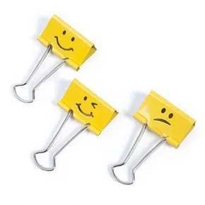 Dokumentenklammern „Emoji“, gelb, 19 mm, RAPESCO